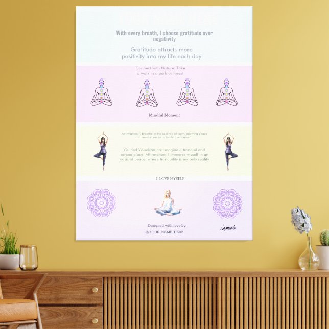 ANTI-Stress with every breath I choose gratitude Leinwanddruck (Insitu (Wohnzimmer))