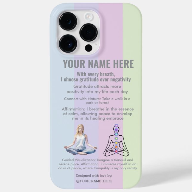ANTI-Stress YOGA CHAKRA PEACE  GRATITUDE Case-Mate iPhone 14 Pro Max Hülle (Rückseite)