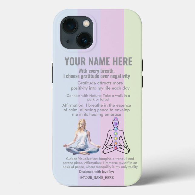 ANTI-Stress YOGA RELAX PEACE  GRATITUDE Case-Mate iPhone Hülle (Rückseite)