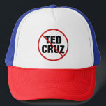 Anti Ted Cruz Truckerkappe<br><div class="desc">Die Demokraten vereinen sich gegen Ted Cruz. Ein roter Schlag durch und ein Kreis um den Namen Ted Cruz auf einem politischen Hut für einen liberalen texanischen Demokraten.</div>