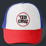 Anti Ted Cruz Truckerkappe<br><div class="desc">Die Demokraten vereinen sich gegen Ted Cruz. Ein roter Schlag durch und ein Kreis um den Namen Ted Cruz auf einem politischen Hut für einen liberalen texanischen Demokraten.</div>