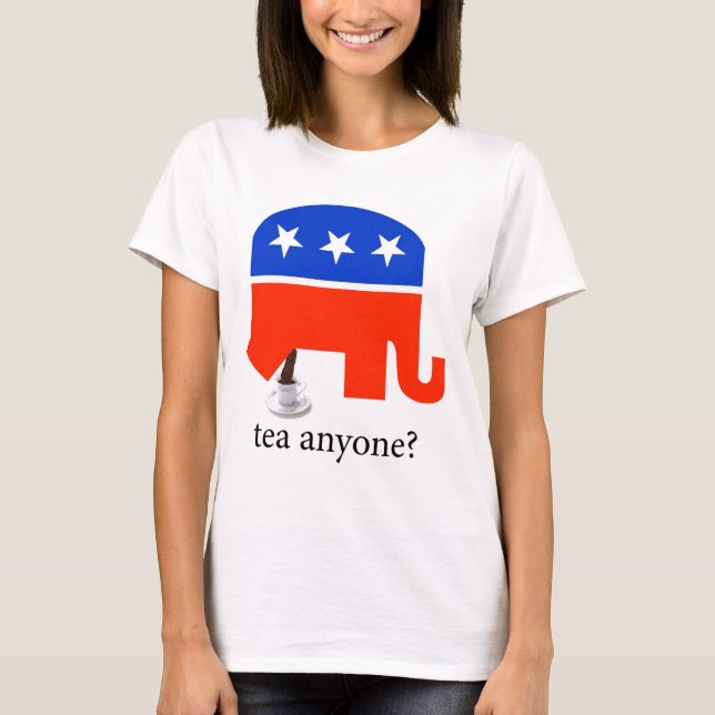 Anti-Tee Party-republikanischer Elefant kacken T - T-Shirt (Vorderseite)