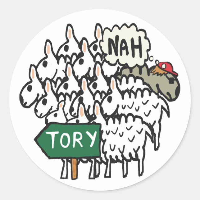 Anti-Tory Runder Aufkleber (Vorderseite)