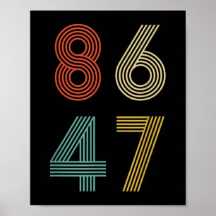 Anti Trump 8647 86 47 Impeach 47 Retro Poster