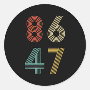 Anti Trump 8647 86 47 Impeach 47 Retro Runder Aufkleber