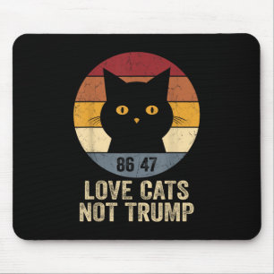 Anti Trump 86 47 Retro T-Shirt Liebe Katzen nicht Mousepad