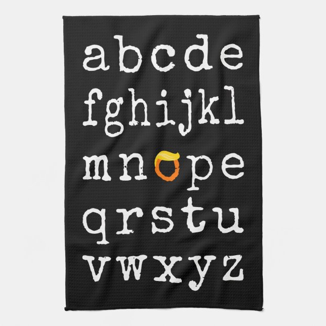 Anti-Trump Alphabet - Nope V Geschirrtuch (Vertikal)