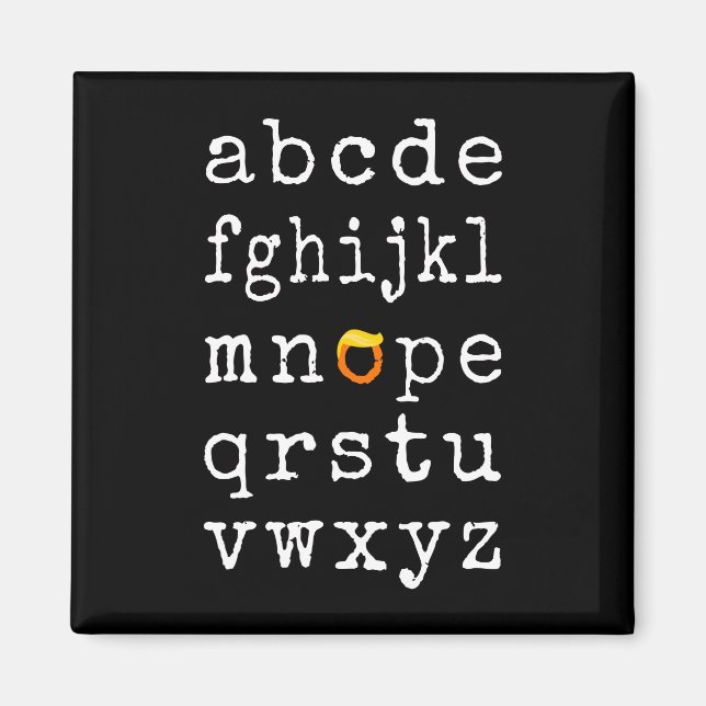 Anti-Trump Alphabet - Nope V Magnet (Vorne)