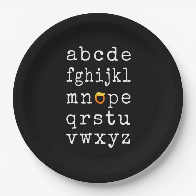 Anti-Trump Alphabet - Nope V Pappteller (Vorderseite)