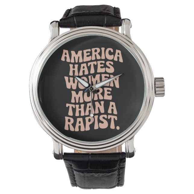 Anti Trump Anti MAGA Protest Feminist Aktivist Armbanduhr (Vorderseite)