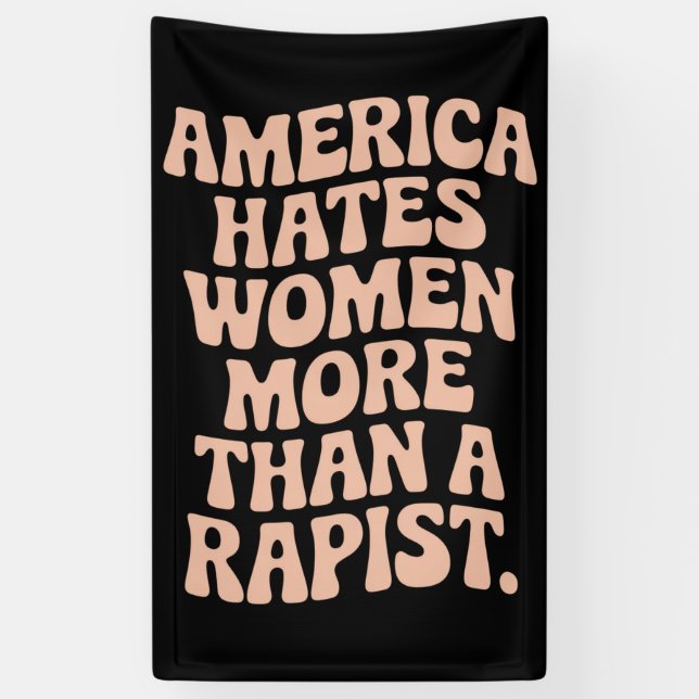 Anti Trump Anti MAGA Protest Feminist Aktivist Banner (Vertikal)