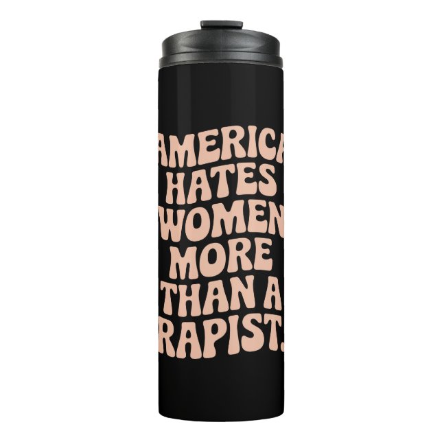 Anti Trump Anti MAGA Protest Feminist Aktivist Thermosbecher (Vorderseite)