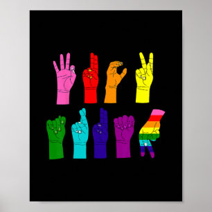 Anti-Trump ASL-Gebärdensprache LGBTQ+-Protest Poster