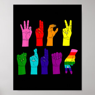 Anti-Trump ASL-Gebärdensprache LGBTQ+-Protest Poster