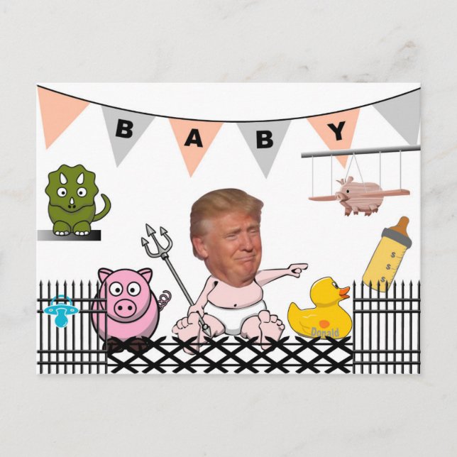 Anti Trump / Baby, Postkarte (Vorderseite)