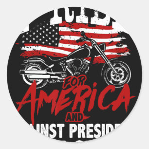 Anti-Trump-Biker leisten Widerstand gegen Präsiden Runder Aufkleber