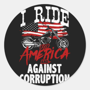 Anti Trump Biker widersetzt sich dem Protest gegen Runder Aufkleber