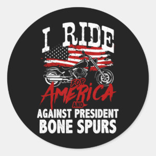 Anti Trump Biker widersetzt sich Präsident Bone Sp Runder Aufkleber