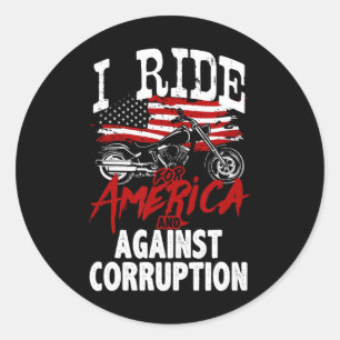 Anti-Trump-Biker widerstehen Korruptionsprotest Runder Aufkleber