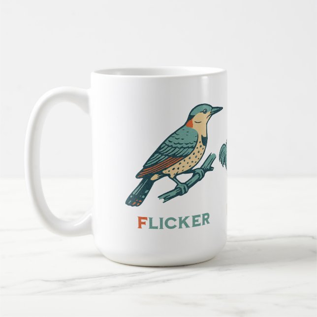 Anti Trump Bird Docker Flicker Titmouse Kaffeetasse (Links)