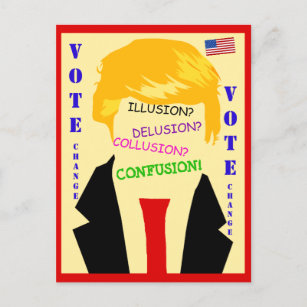 Anti Trump Chaos Postcard Vote for Change Postkarte