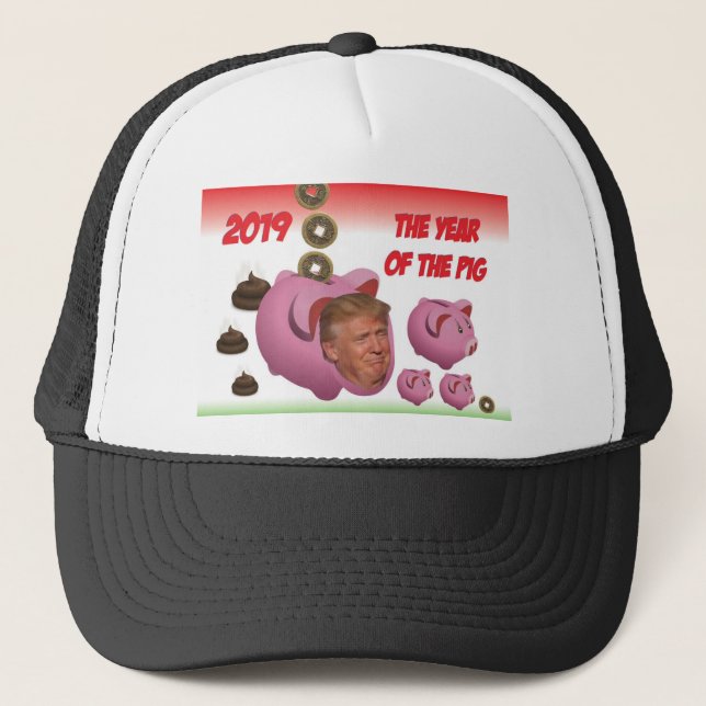Anti Trump, - Das Jahr des Schweins - 2019, Truckerkappe (Vorderseite)