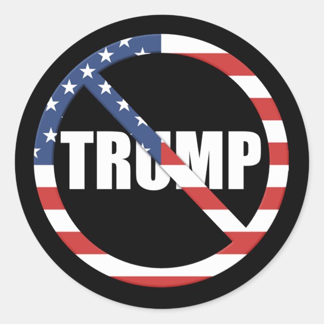 Anti-Trump-Demokratie Runder Aufkleber (Vorderseite)