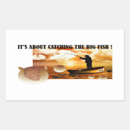 Anti Trump / den großen Fisch fangen !, Rechteckiger Aufkleber