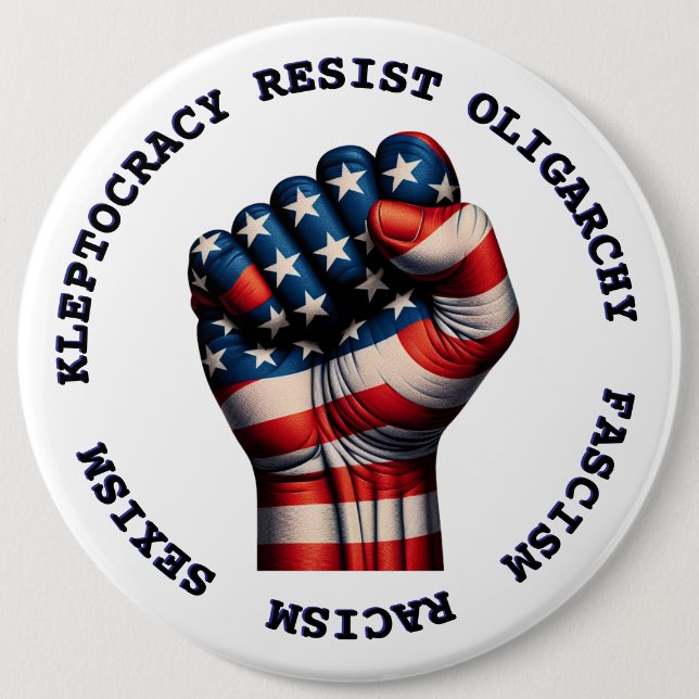 Anti Trump, der sich als großer Widerstand gegen d Button (Vorderseite)