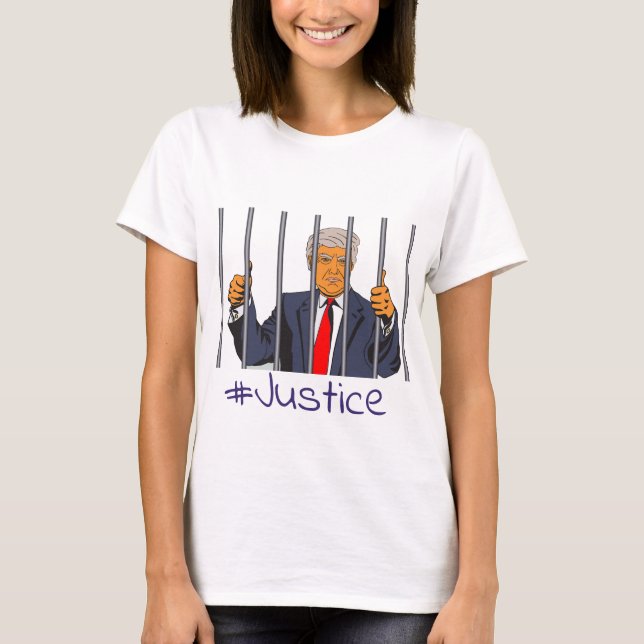 Anti Trump, Donald im Gefängnis hinter der Bars-Ge T-Shirt (Vorderseite)