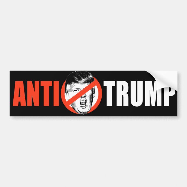 ANTI-TRUMP FAHNE - Weiß - Autoaufkleber (Vorne)