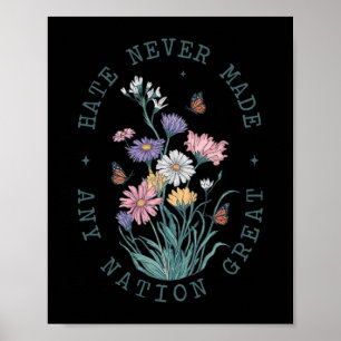 Anti Trump Floral Butterflies Demokratischer Präsi Poster