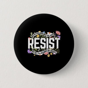 Anti-Trump Floral Resist nicht mein Präsident - Bl Button