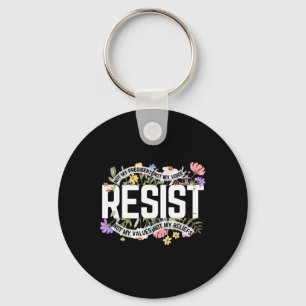 Anti-Trump Floral Resist nicht mein Präsident - Bl Schlüsselanhänger