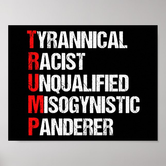 Anti Trump Funny Akronym Poster (Vorne)