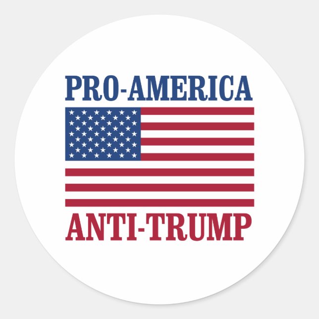 Anti-Trump für Amerika - Anti-Trump - Runder Aufkleber (Vorderseite)