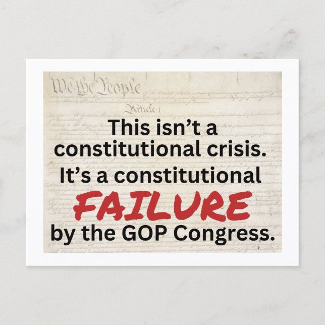Anti-Trump GOP Constitutional Failure Crisis  Postkarte (Vorderseite)