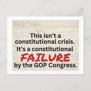 Anti-Trump GOP-Verfassungsversagen-Krise Postkarte
