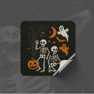 Anti Trump Halloween Skeleton FDT Trump Halloween Quadratischer Aufkleber