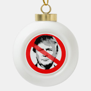 Anti Trump hat das Gesicht verdrängt Keramik Kugel-Ornament