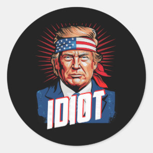 Anti-Trump-Idiot Runder Aufkleber