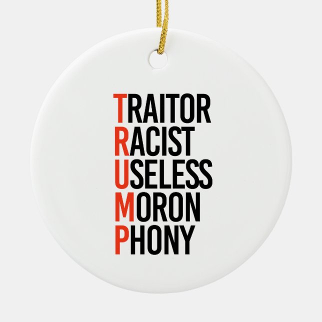 Anti-Trump Keramik Ornament (Vorne)