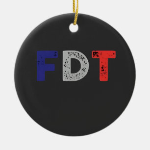 Anti Trump Maga FDT Widerstand Demokratie Retro Keramik Ornament