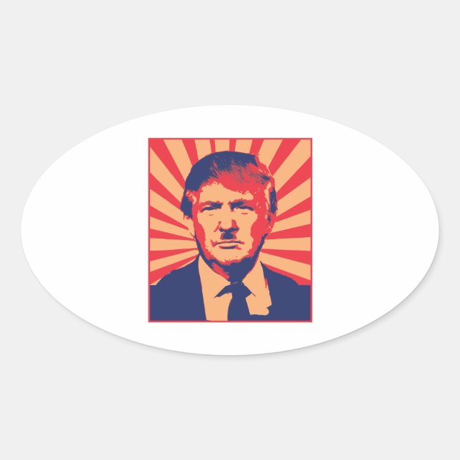 Anti-Trump Ovaler Aufkleber (Vorderseite)