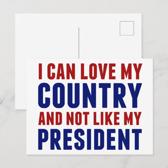 Anti Trump Patriotic nicht mein Präsident Postkarte (Vorne/Hinten)