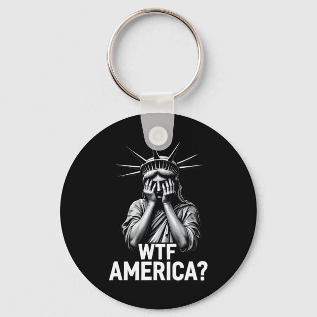 Anti-trump Political And Democracy Wtf America 2  Schlüsselanhänger (Vorderseite)