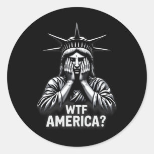 Anti-Trump Politik und Demokratie Wtf Amerika 3  Runder Aufkleber