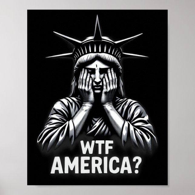 Anti-Trump Politik und Demokratie Wtf Amerika Poster (Vorne)
