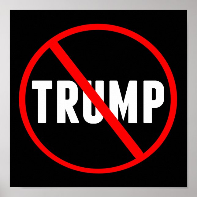 Anti Trump Politischer Roter Schwarzer Demokrat Poster (Vorne)