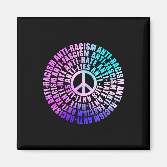 Anti Trump Rassismus Faschismus Lies Hate Resist A Magnet (Vorne)